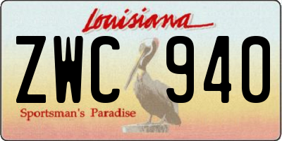 LA license plate ZWC940