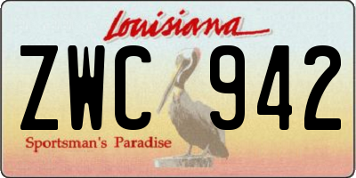 LA license plate ZWC942