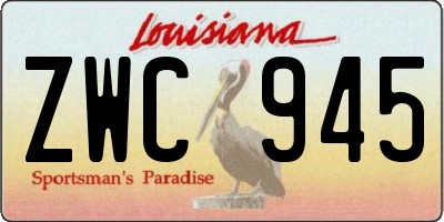 LA license plate ZWC945