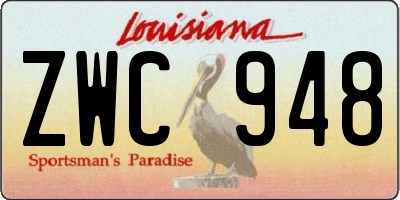 LA license plate ZWC948