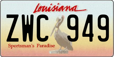 LA license plate ZWC949