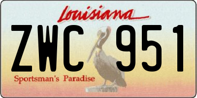 LA license plate ZWC951