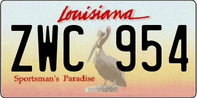 LA license plate ZWC954