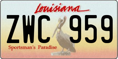 LA license plate ZWC959
