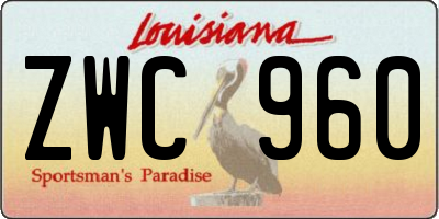 LA license plate ZWC960