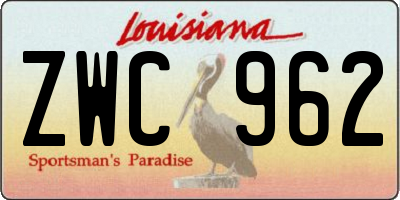 LA license plate ZWC962