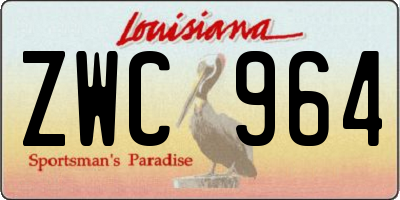 LA license plate ZWC964