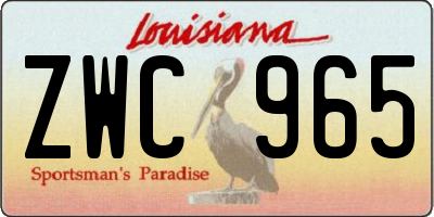 LA license plate ZWC965