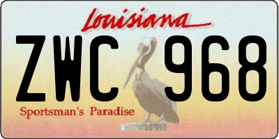 LA license plate ZWC968