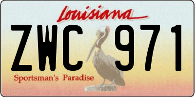 LA license plate ZWC971