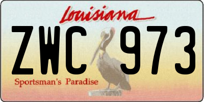 LA license plate ZWC973