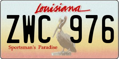 LA license plate ZWC976