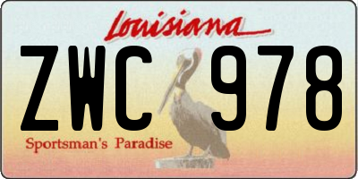 LA license plate ZWC978