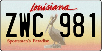 LA license plate ZWC981