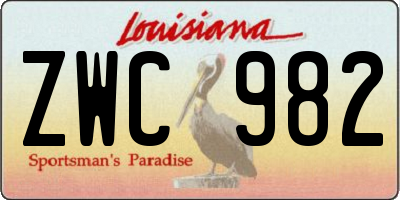 LA license plate ZWC982