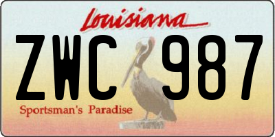 LA license plate ZWC987