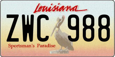 LA license plate ZWC988