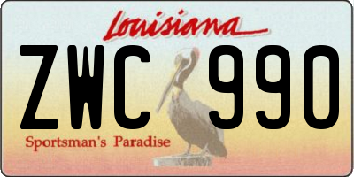 LA license plate ZWC990
