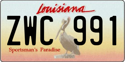 LA license plate ZWC991