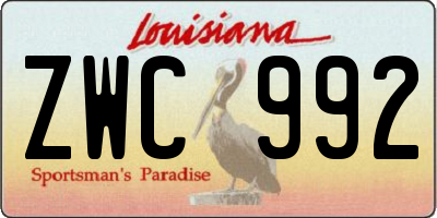 LA license plate ZWC992