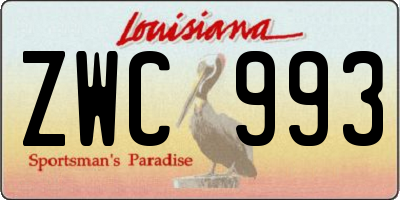 LA license plate ZWC993