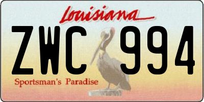 LA license plate ZWC994