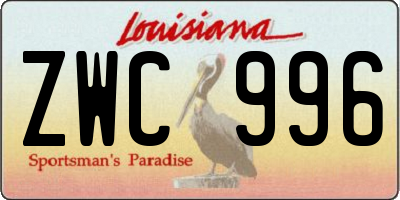 LA license plate ZWC996