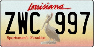 LA license plate ZWC997