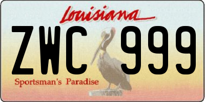 LA license plate ZWC999