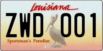 LA license plate ZWD001