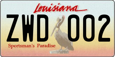 LA license plate ZWD002