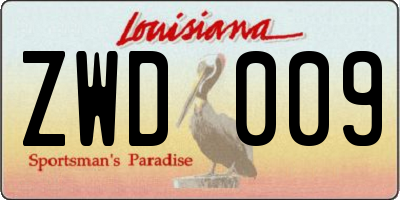 LA license plate ZWD009