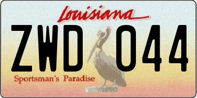 LA license plate ZWD044