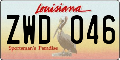 LA license plate ZWD046