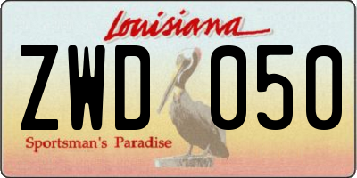 LA license plate ZWD050