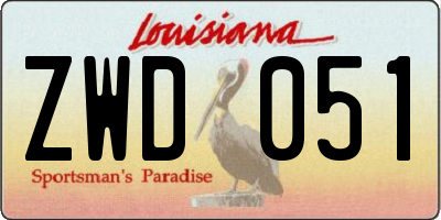 LA license plate ZWD051