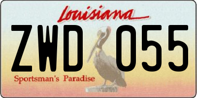 LA license plate ZWD055