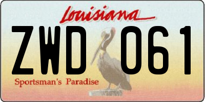 LA license plate ZWD061