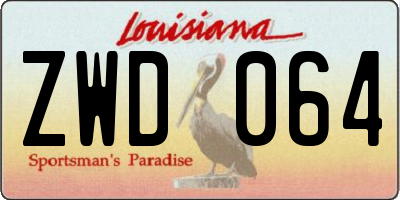 LA license plate ZWD064