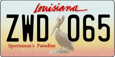 LA license plate ZWD065