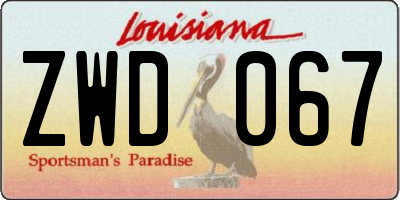 LA license plate ZWD067