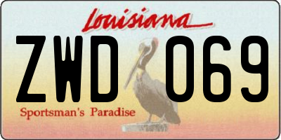 LA license plate ZWD069