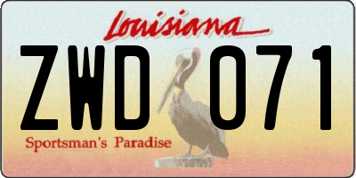 LA license plate ZWD071