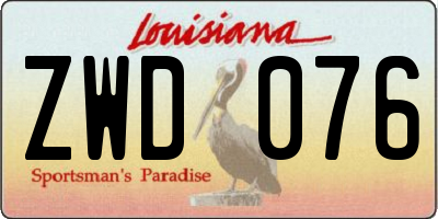 LA license plate ZWD076