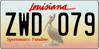 LA license plate ZWD079