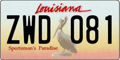 LA license plate ZWD081