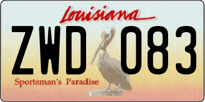 LA license plate ZWD083