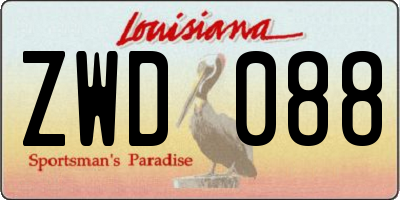 LA license plate ZWD088