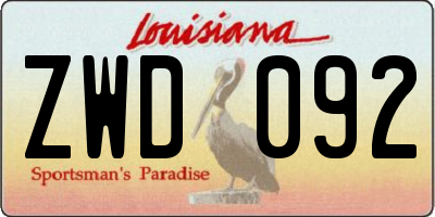 LA license plate ZWD092