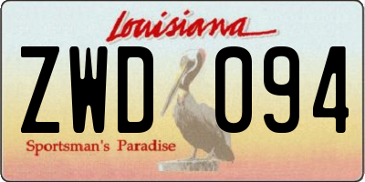 LA license plate ZWD094